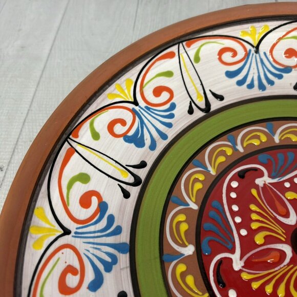 CERAMICA EL TITI Spain Bright FLORAL Hand Painted Large Wall Hanging Plate - Picture 12 of 15